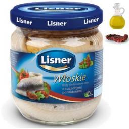 Lisner filety sledziowe po wlosku w oleju z suszonymi pomidorami / Lisner haringfilets in olie met uien en zongedroogde tomaten