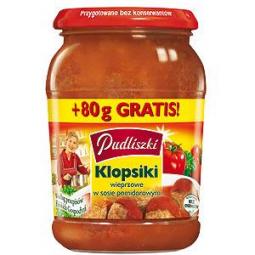 Pudliszki Klopsiki wieprzowe w pomidorowym sosie / Gehaktballen in tomatensaus